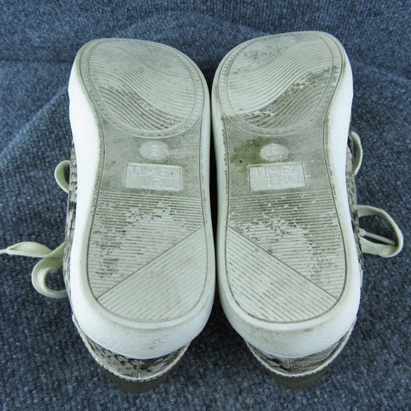 Time And Tru Women Sneaker Shoes Gray Synthetic Lace Up Size 9 Medium - Picture 8 of 9